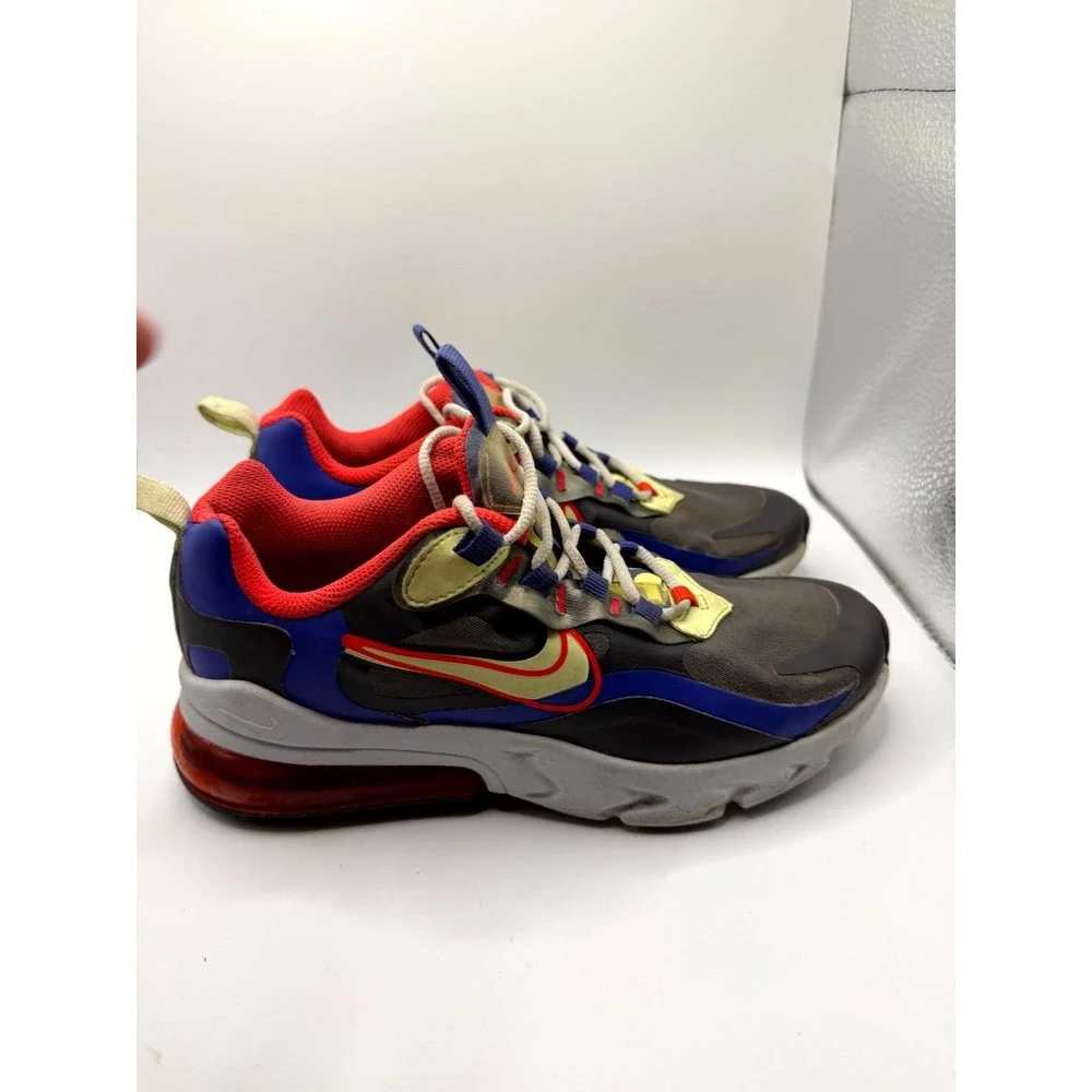 Nike Air Max 270 React GS Dunk It CT1630-001 Kids 3.5 Sneaker Gray Leather Shoes